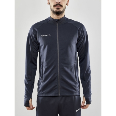 Craft Kurtka Treningowa Evolve Full Zip - wytrzymała kurtka Mid-Layer z materiału elastycznego - ciemnoszara męska